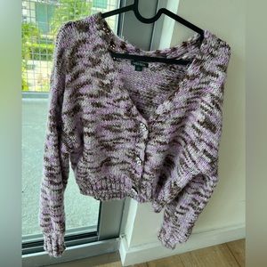 Wool sweater purple and gray